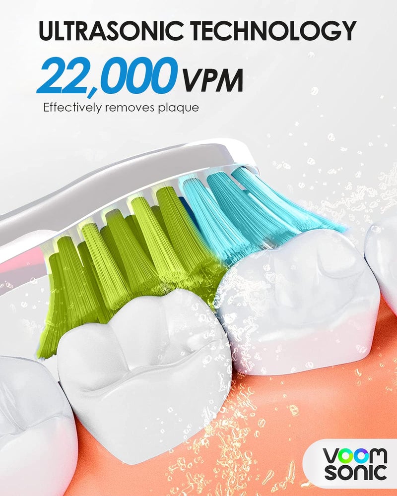 Voom Sonic - Go 1 Replacement Heads | Replacement Brushes | Advanced Bristle Technology| Soft DuPont Nylon Bristles | Oral Care, 4 Count (Pack of 1) - Image 5